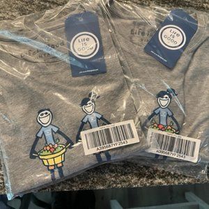 2 / $15 Life Is Good Foodies Working Together Graphic Cotton T Shirt L NWT
